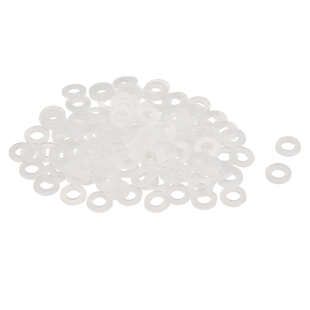120Pcs M4 Nylon Flat Washers 4mm ID 8mm OD 1mm Thick Plain Washer Grommets Plastic Sheet Gasket Fastener Sealing