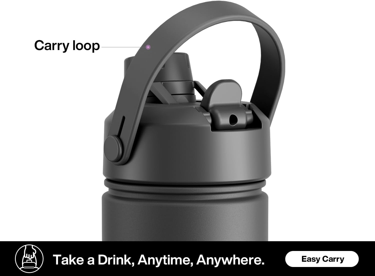 26 oz Insulated Water Bottle with 2-in-1 Straw and Spout Lid, Keep Cold 24H, Leak-Proof, Fits in Car Cup Holder