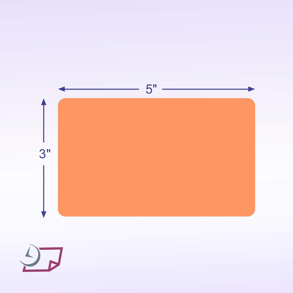 500 Rectangle Stickers, Color Coding Labels Roll, (3" x 5")
