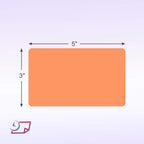 500 Rectangle Stickers, Color Coding Labels Roll, (3" x 5")
