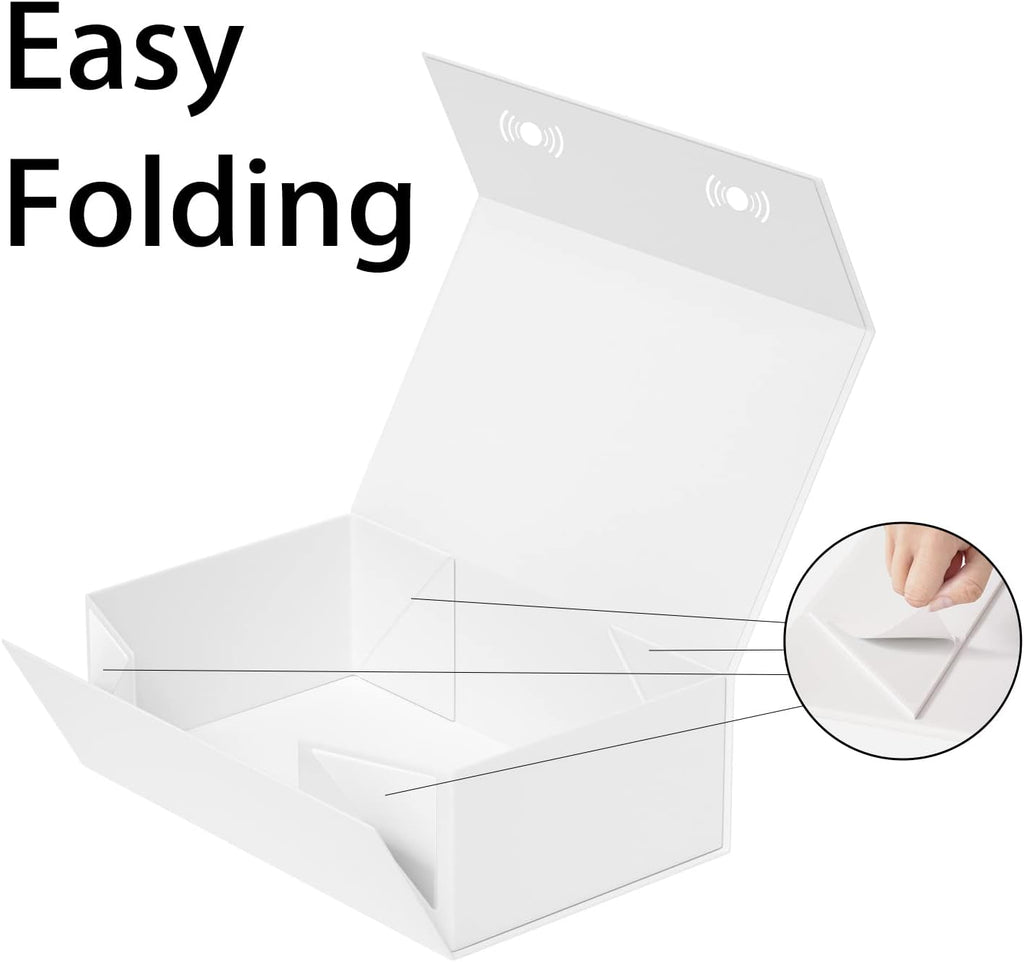 White Gift Box, 9.5x6x3'' Gift Boxes with Lids for Presents