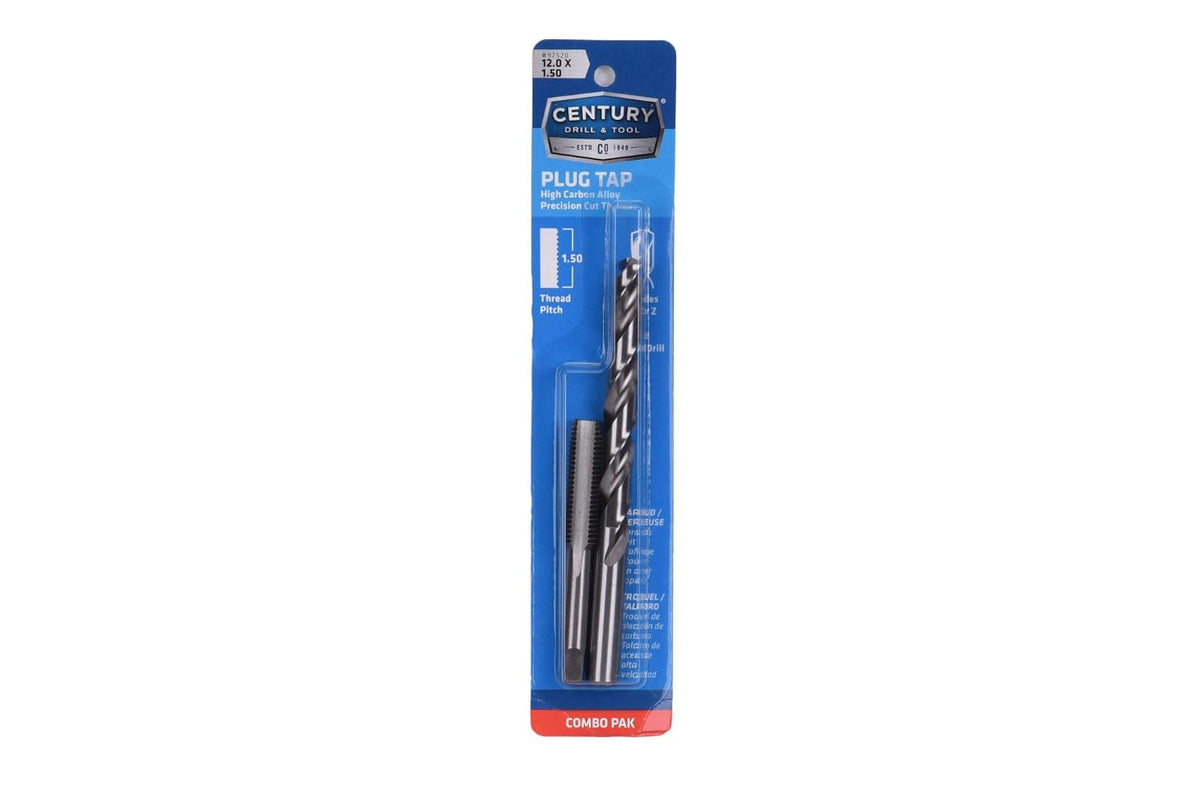 Century Drill & Tool 97520 Metric Tap & Drill Combo Pack, 12.0 X 1.50