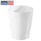 Small Round Plastic Bathroom Trash Can, White