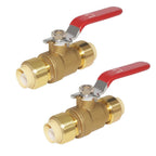 Hooshing 2 Pack 1/2 Inch Push-Fit Full Port Ball Valve, Red Handle