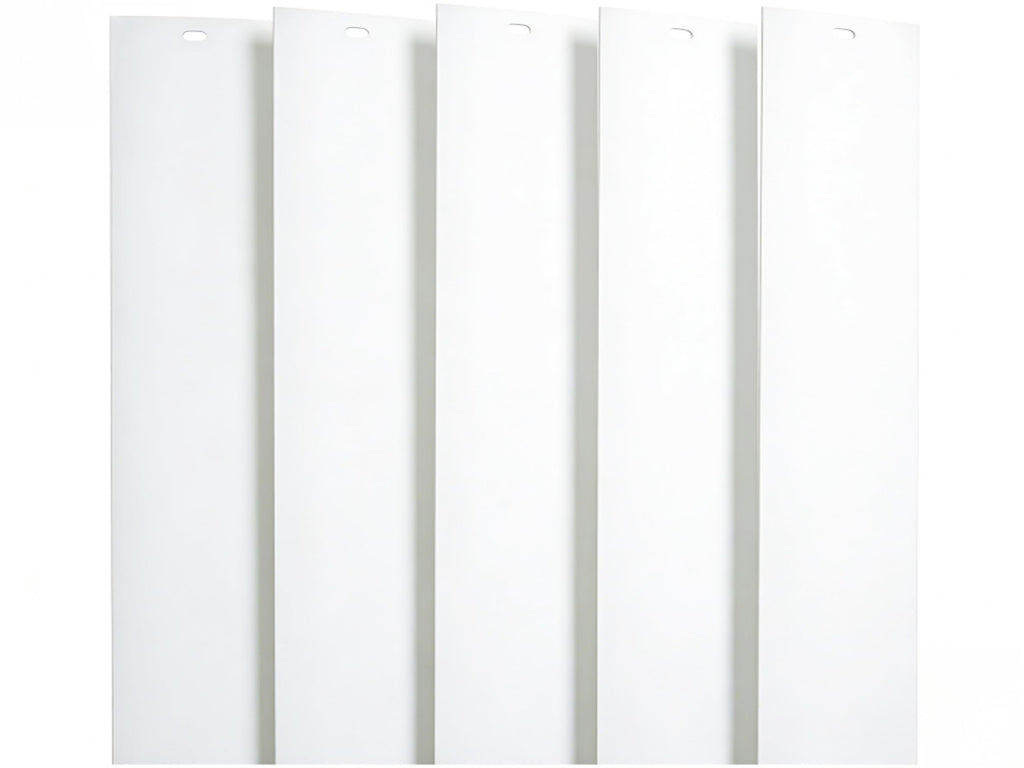 82.5" x 3.5" White PVC Vertical Blind Replacement Slats Curved Smooth (5 Pack)