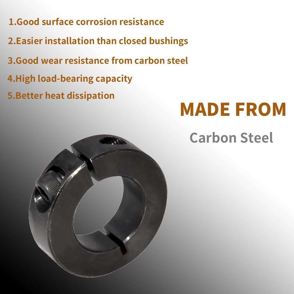 Single Split Clamp-On Shaft Collars of Metal Material 3/4 inch Bore Set Screw