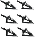 Fixed Blade Broadheads 100 Grain, 6 Pack Hunting Arrowheads | 420 Stainless Steel 3 Razor Blades, Spin Tested, Fit