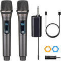 Wireless Microphone, Rechargeable Fixed Frequency Wireless Dual Microphone,Handheld Dynamic mic,Karaoke Singing