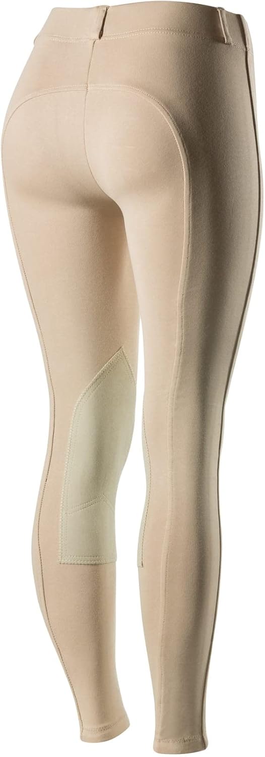 Ella Women's Riding Breeches - Leather Knee Patch Schooling Pants