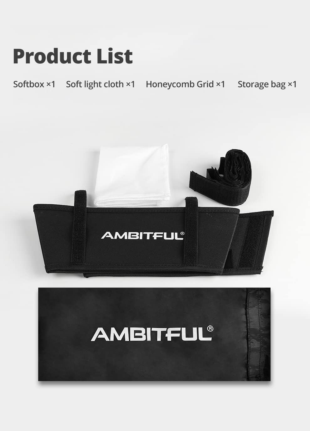 14''x11.6'' Foldable Square Softbox Diffuser with Grid& Carry Bag | Portable,Quick Setup