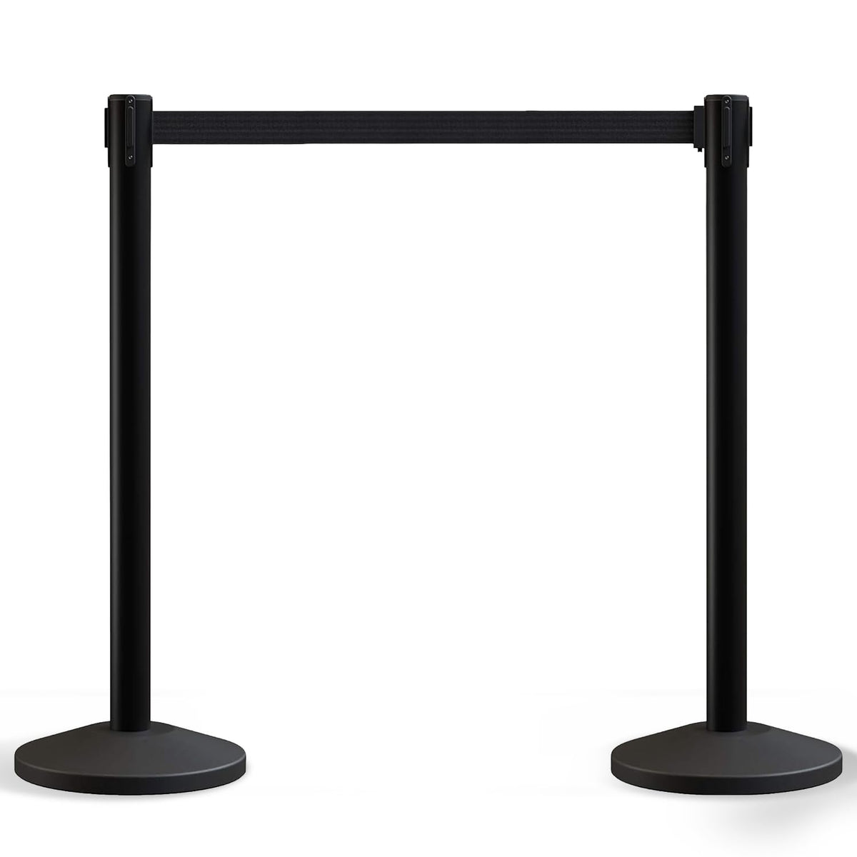 Retractable Belt Stanchions, 2-Pack, 11 Ft Black