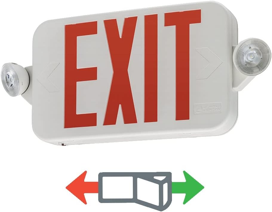Basics LED Exit Sign and Emergency Light Combo, White