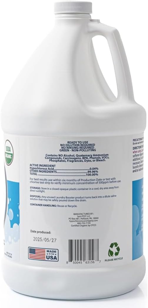 Hypochlorous Laundry Booster, 1 Gallon, 64 Loads