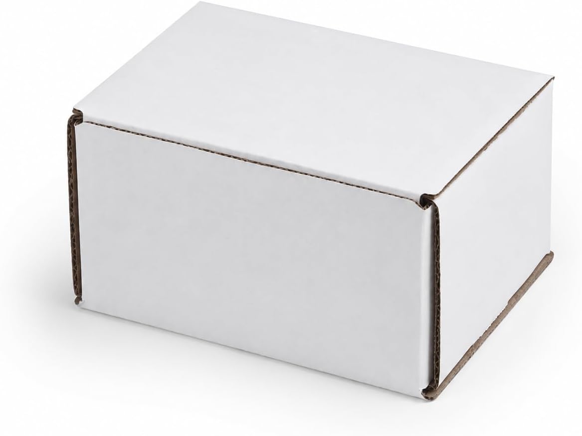 White Corrugated Mailer Box, 5 x 3 x 2 inches, Tuck Top Design, 50 Count