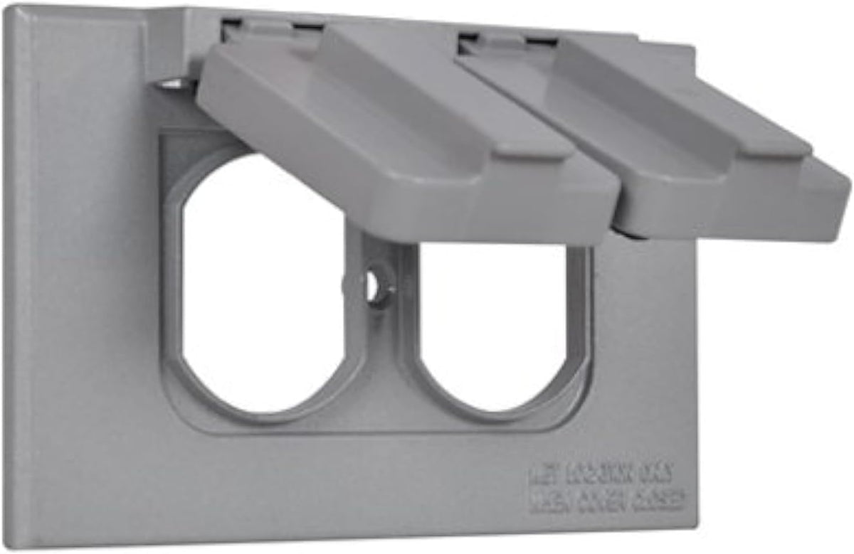 1-Gang Duplex Horizontal Weatherproof Outlet Cover, Single Gang Duplex Electrical Power Receptacle Protector, UL Listed