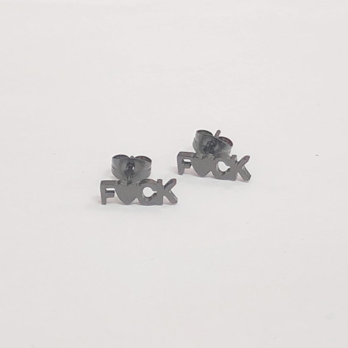 Funny Letters Stud Earrings Punk Love Heart Shaped Statement Small Cartilage Tragus Piercing for Women Men Fashion