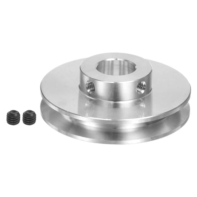 HARFINGTON V-Type Pulley 12mm Bore 50mm Outer Dia Single Groove Aluminum Alloy for 3-5MM PU Round Belt Motor Shaft Drilling Machine