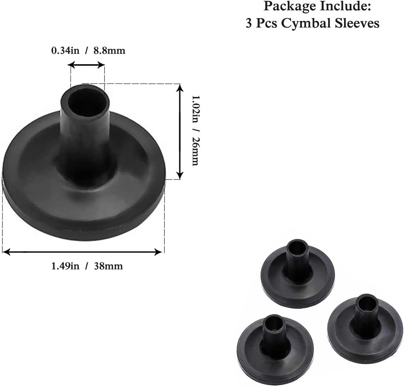 23-Piece Cymbal Accessory Set - Hi-Hat Clutch & Cup Felts, Cymbal Sleeves, Wing Nuts, Washer & Drum Keys (Black)