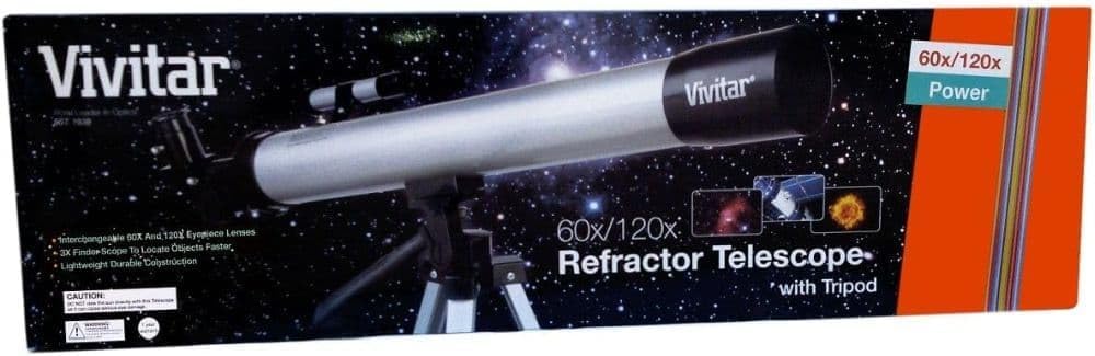 TEL50600 60X/120X Telescope Refractor with Tripod (Black) | Tripod