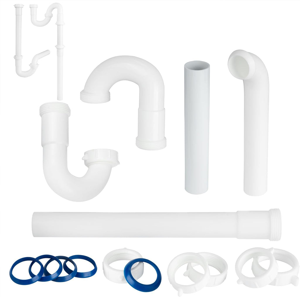 Bathroom Sink Drain Kit, for Most 1-1/4” Kitchen or Bathroom Sinks Drain Repair,1-1/4” P Trap or S Trap Plumbing Sink