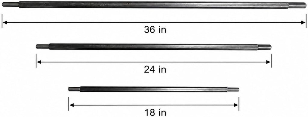 36" HEX Shaft Winding Bars for Garage Door Torsion Springs | Pair
