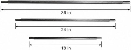 36" HEX Shaft Winding Bars for Garage Door Torsion Springs | Pair
