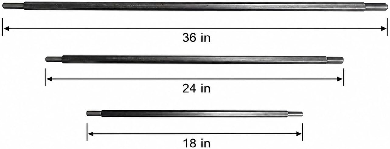 24" HEX Shaft Winding Bars for Garage Door Torsion Springs | Pair