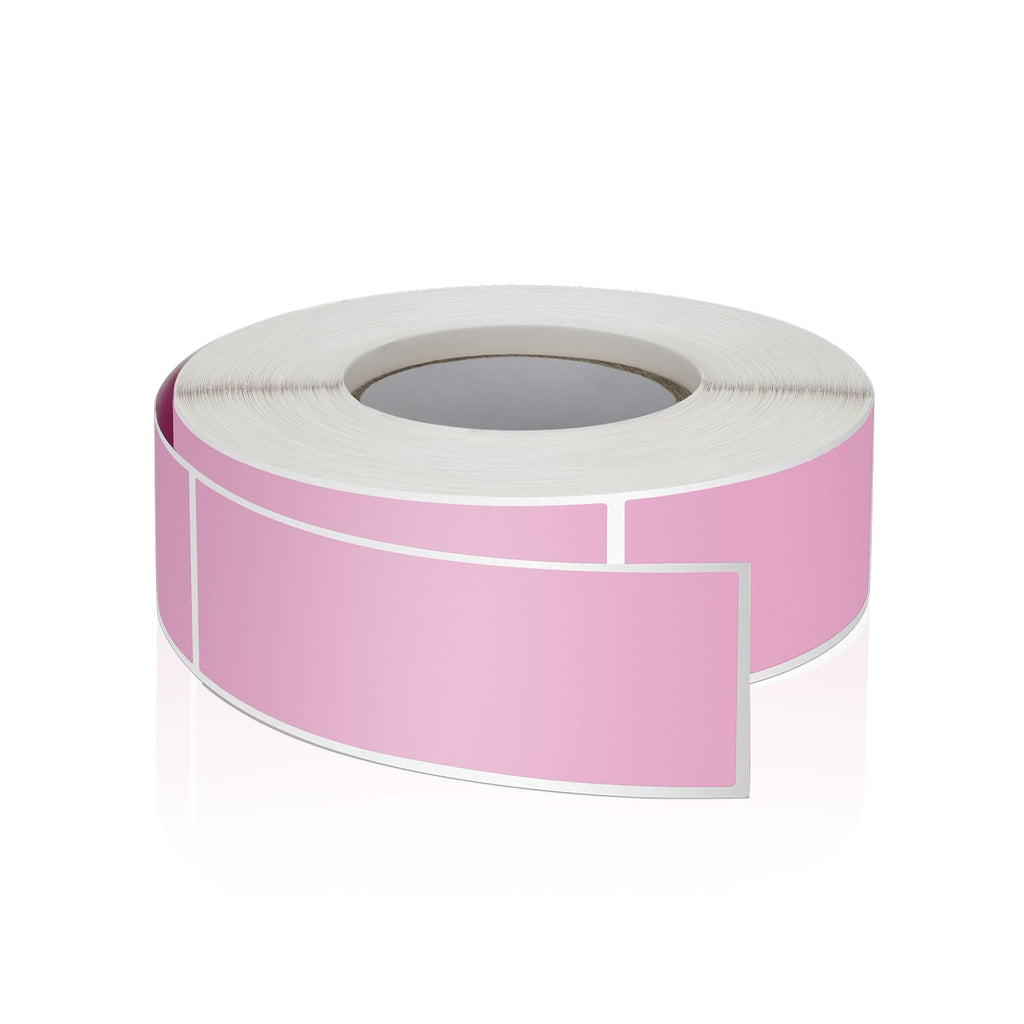 Pink Rectangle Labels 3" x 1" Color Coding Stickers Roll 500 Pcs
