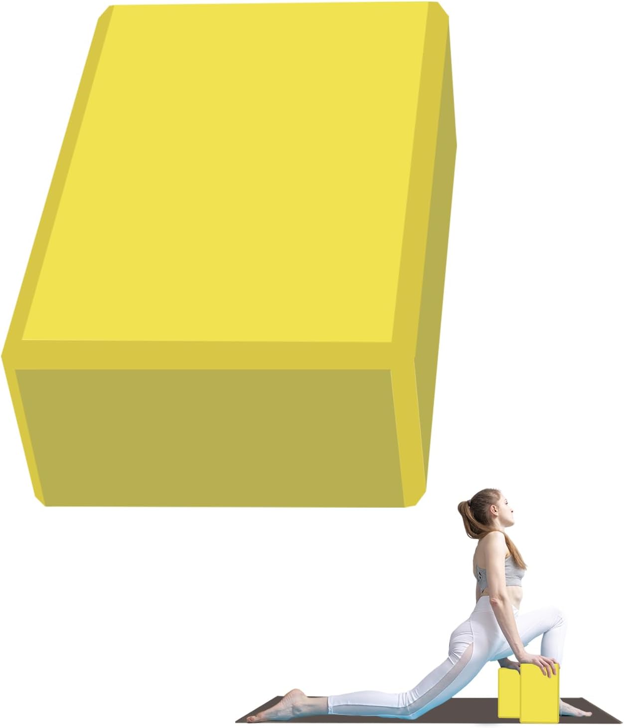 Yoga Block - Unsupported Latex Eva foam - Soft non slip surface with bevel for yoga, pilates, meditation - Yoga