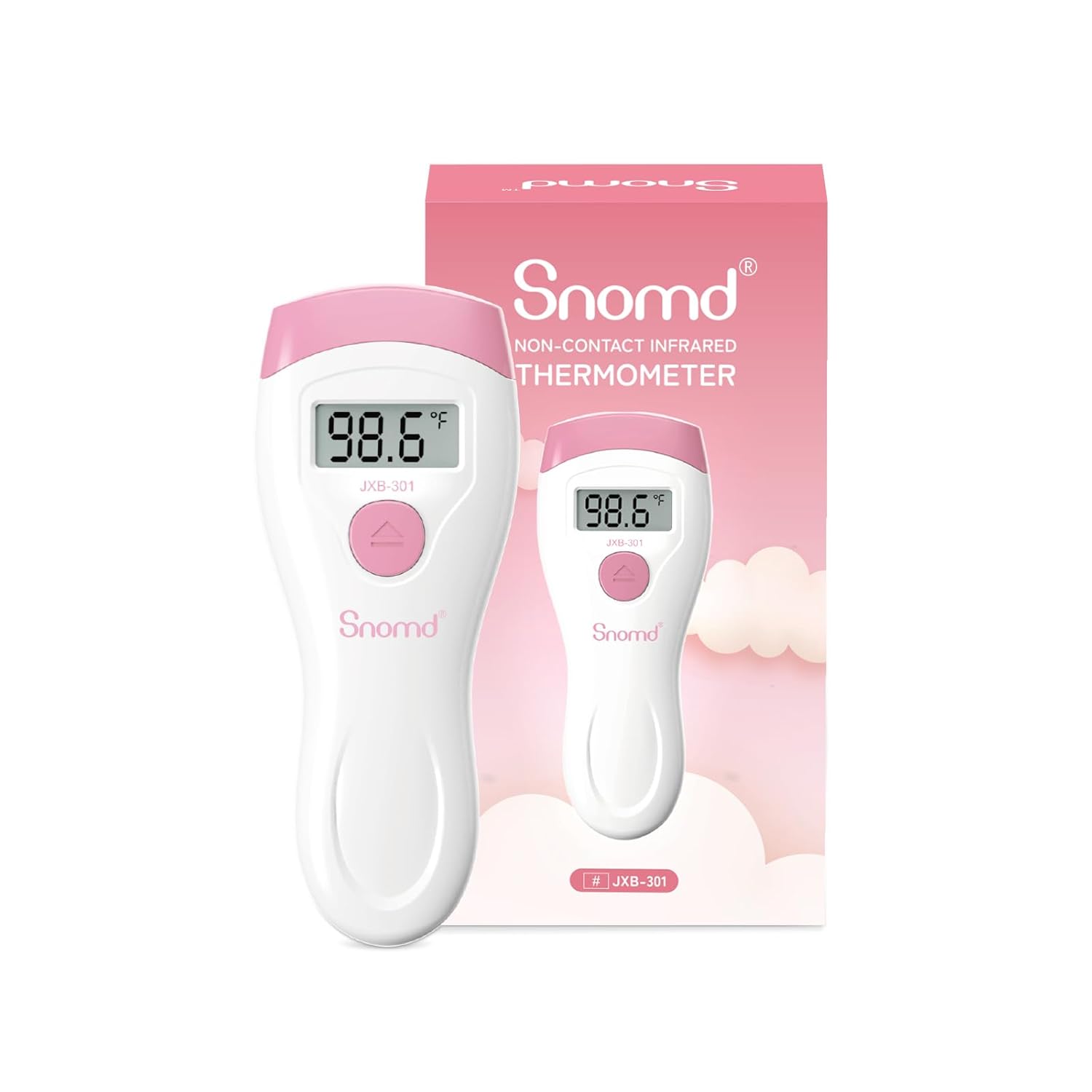 Non-Touch Forehead Thermometer, Digital 2-in-1 Infrared Thermometer for Adults, Kids, and Babies with Fever Alarm