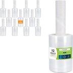 PSBM Mini Stretch Wrap Extended Core, 5" x 1000', 80 Gauge, Clear 12 Rls