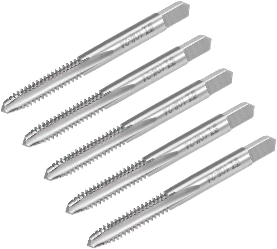 uxcell Machine Tap #10-24 UNC Thread 2B Class 3 Flutes High Speed Steel Screw Threading Tap Tapping Tool 5pcs