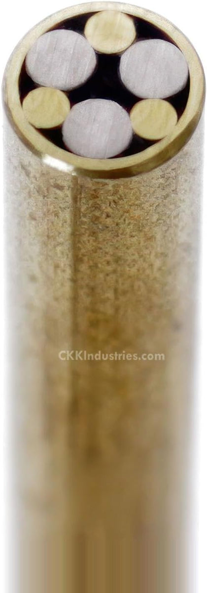 Mosaic Pin - (0.187 (3/16) Inch Diameter) - (601BBS) - (Brass Outer Material)(Brass & Stainless Steel Inner Material)