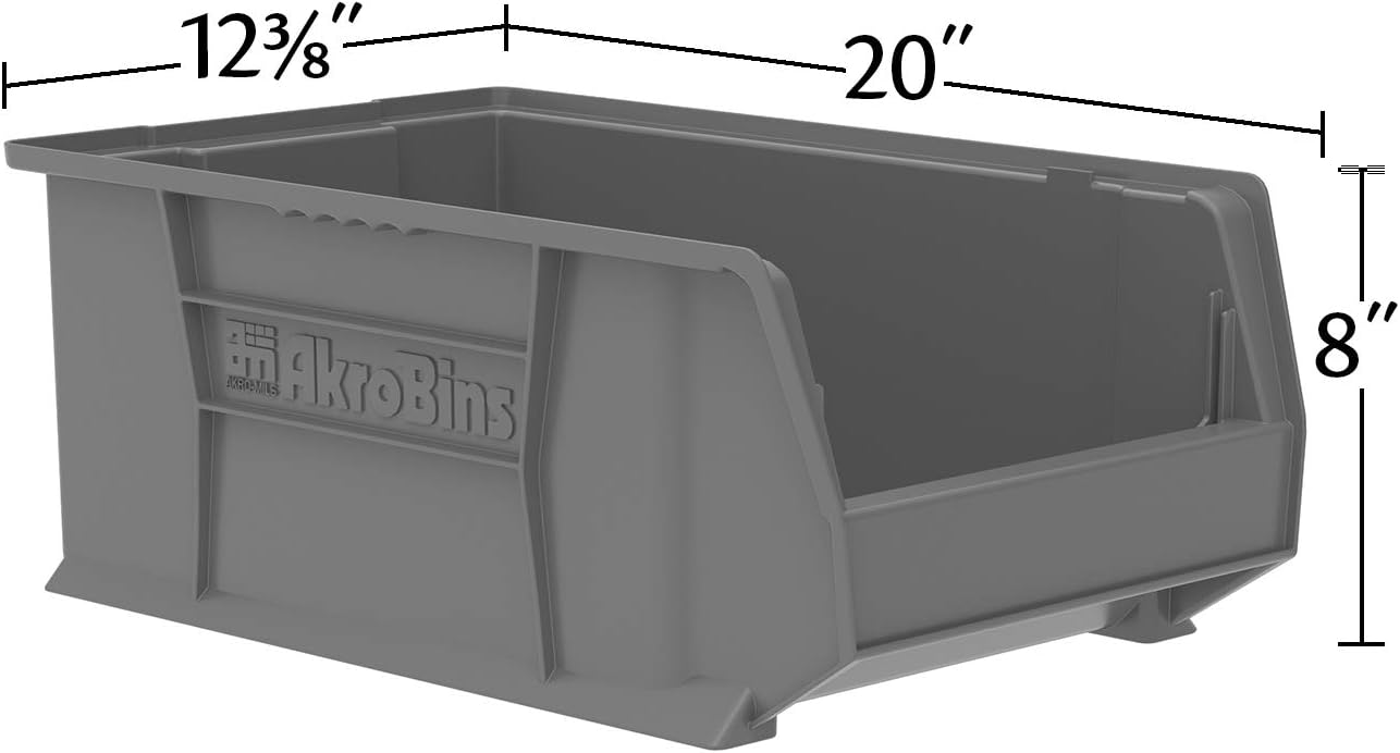 30281 Super-Size AkroBins Plastic Storage Bins, Space-Saving Stackable Bins for Garage, Classroom, Warehouse