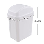 1.8 Gallon Plastic Swing Lidded Trash Can, Small Garbage Bin, White