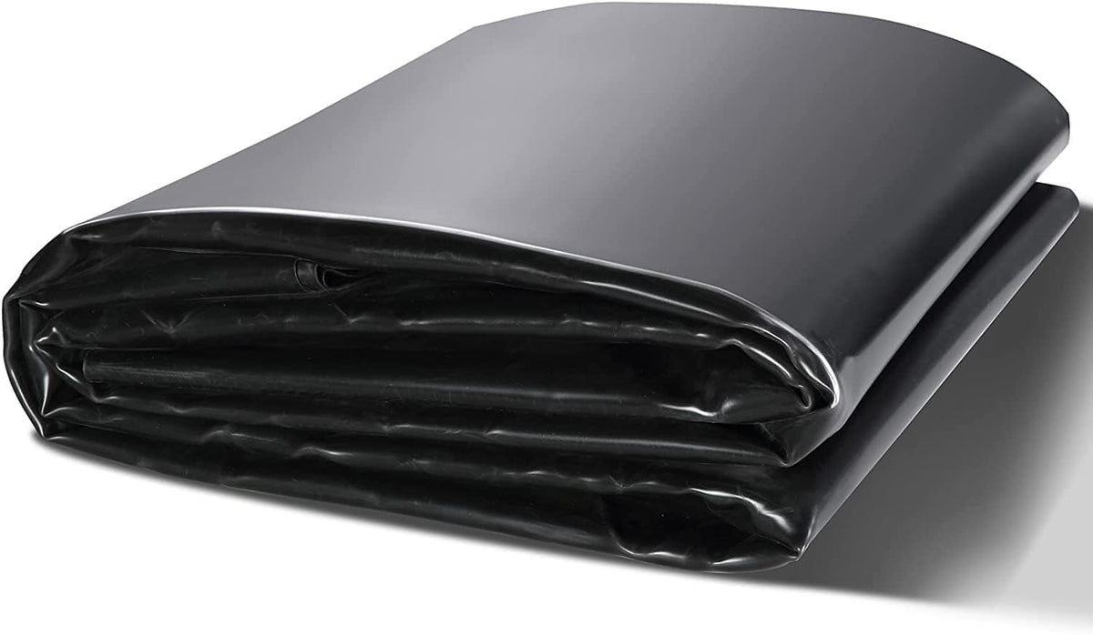 20 x 25 ft Pond Liner, 45 Mil Thickness, Durable EPDM Material, Black