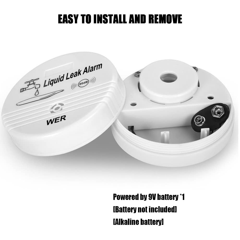 90dB High-Sensitivity Water Leak Alarm, Liquid Overflow Detector Sensor