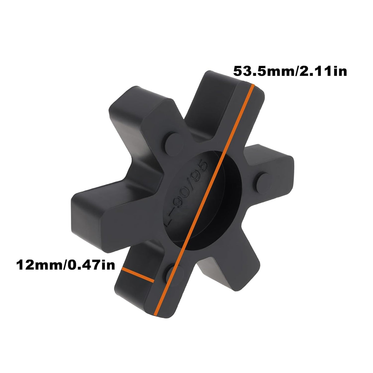 4PCS L095 Solid Jaw Coupling Elastomer Spider Insert NBR Rubber 53.5x12mm for Pumps Fans Motors