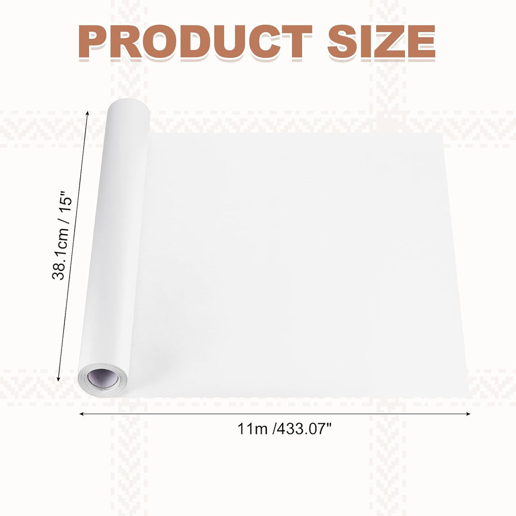 Kraft Wrapping Paper Roll 15"x433"(36 ft) White 80GSM
