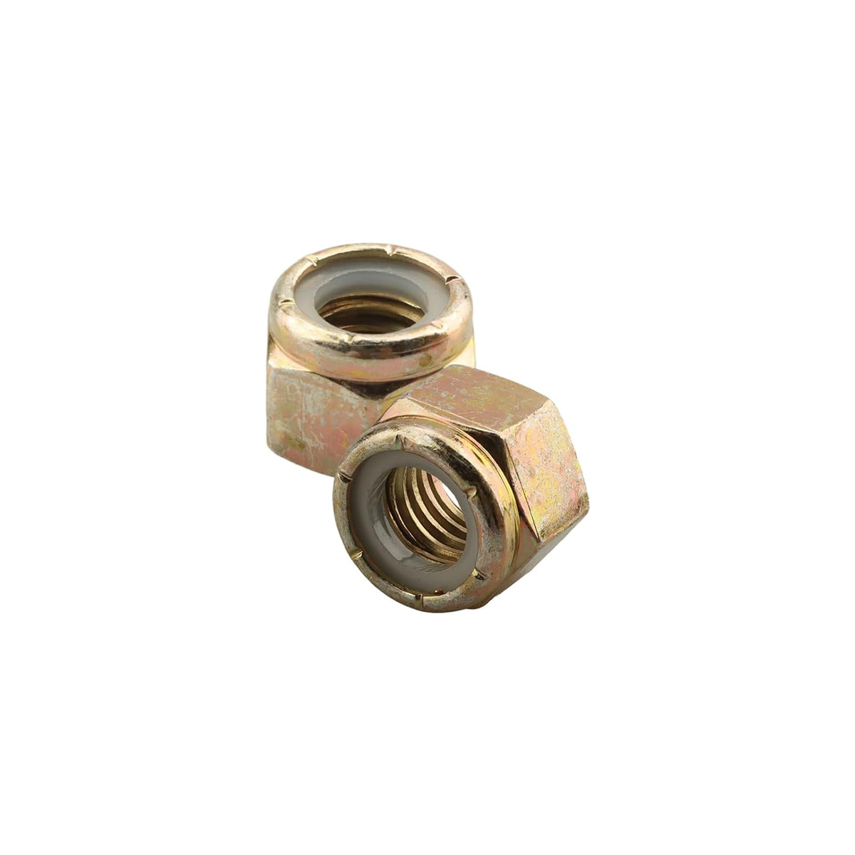 Grade 8 Coarse Lock Nuts 1/2"-13 (20 Pcs), 1/2″-13 Locknuts Yellow Zinc Finish Steel Nylon Insert Lock Nut