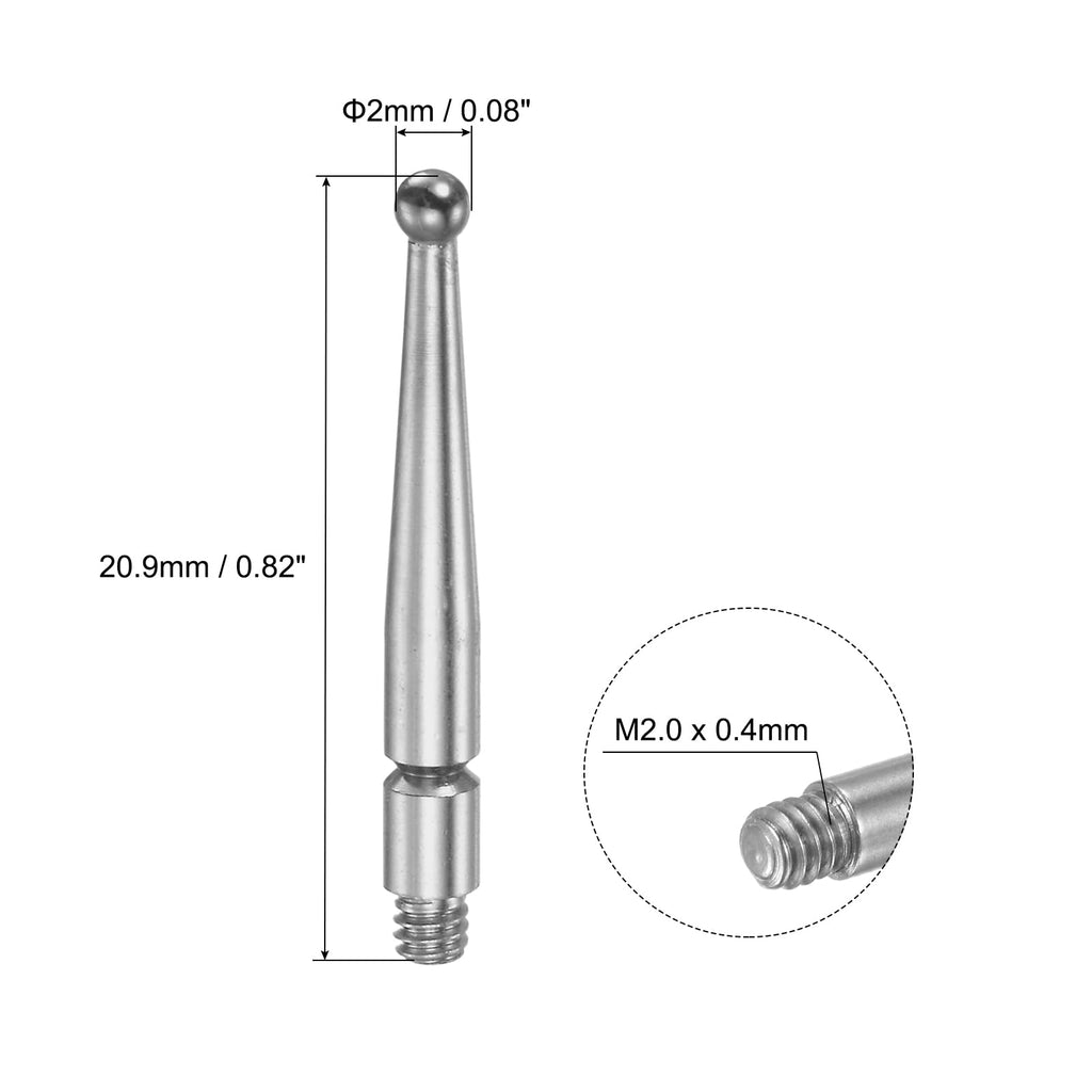 uxcell Contact Point for Dial Test Indicator 2mm Dia M2.0x0.4 Thread 0.82"L