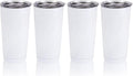 20oz Sublimation Blank Stainless Steel Tumbler w/Lid | 4pk 20oz white sublimation blank steel tumbler, double wall