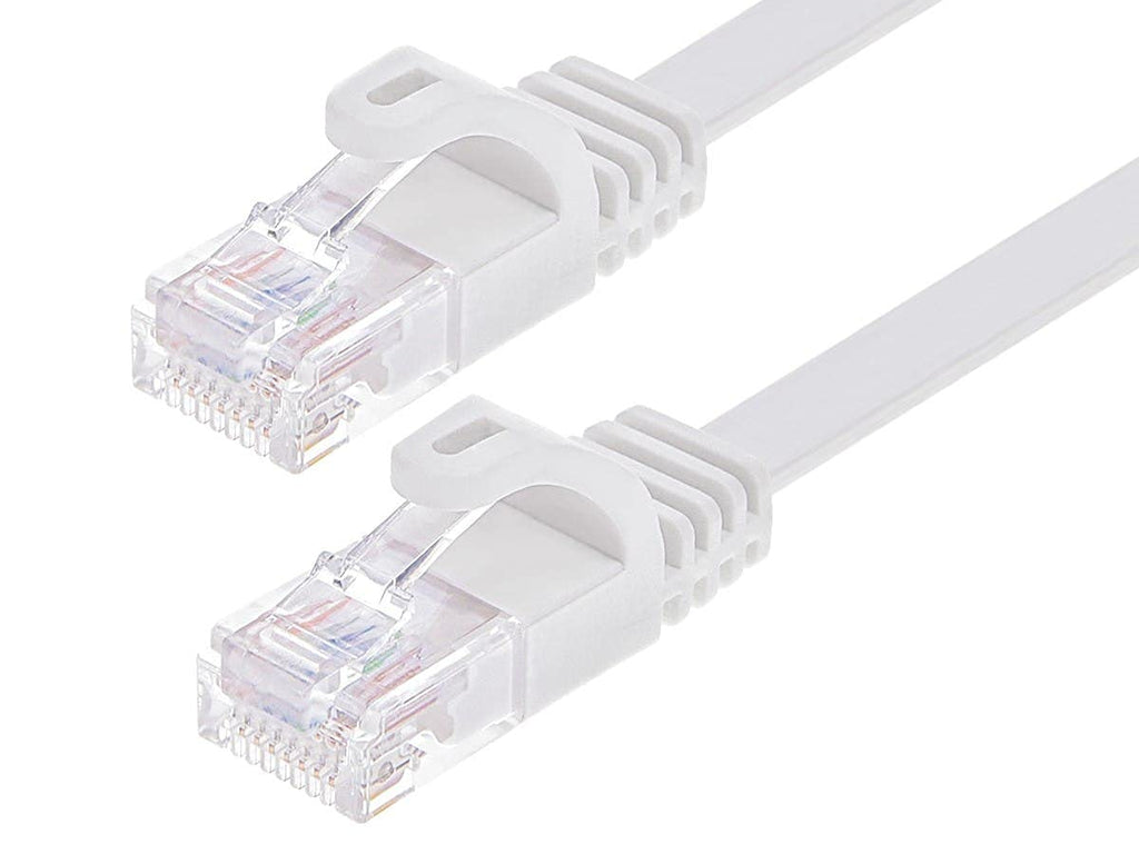 Cat6 Ethernet Patch Cable - RJ45, Stranded, 550Mhz, UTP, Pure Bare Copper Wire, 24AWG, 50 Feet, White - Flexboot Series