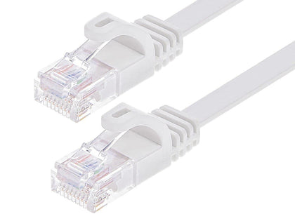 Cat6 Ethernet Patch Cable - RJ45, Stranded, 550Mhz, UTP, Pure Bare Copper Wire, 24AWG, 50 Feet, White - Flexboot Series