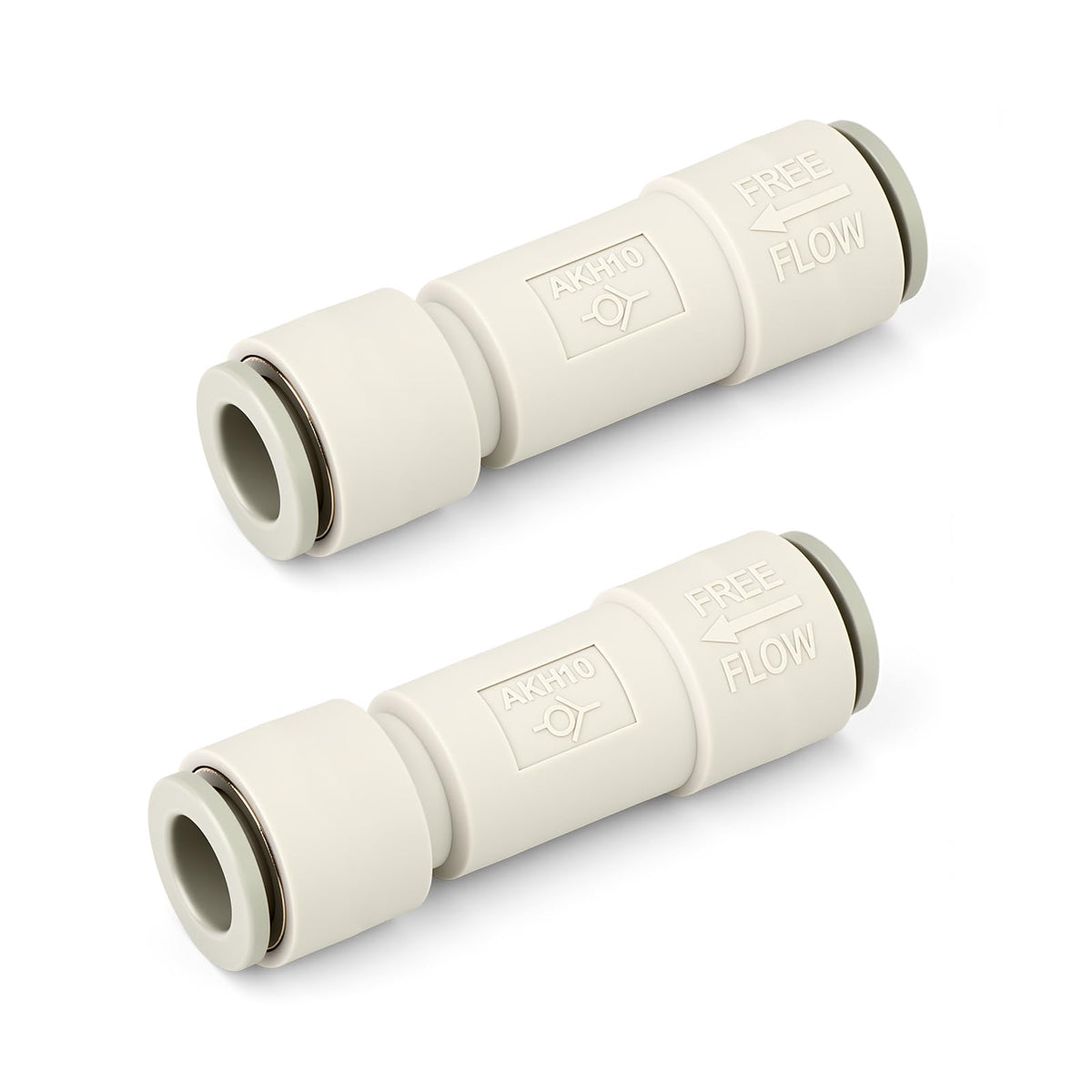 GASHER 2PCS 1/4OD Pneumatic Check Valve AKH 06-00 White