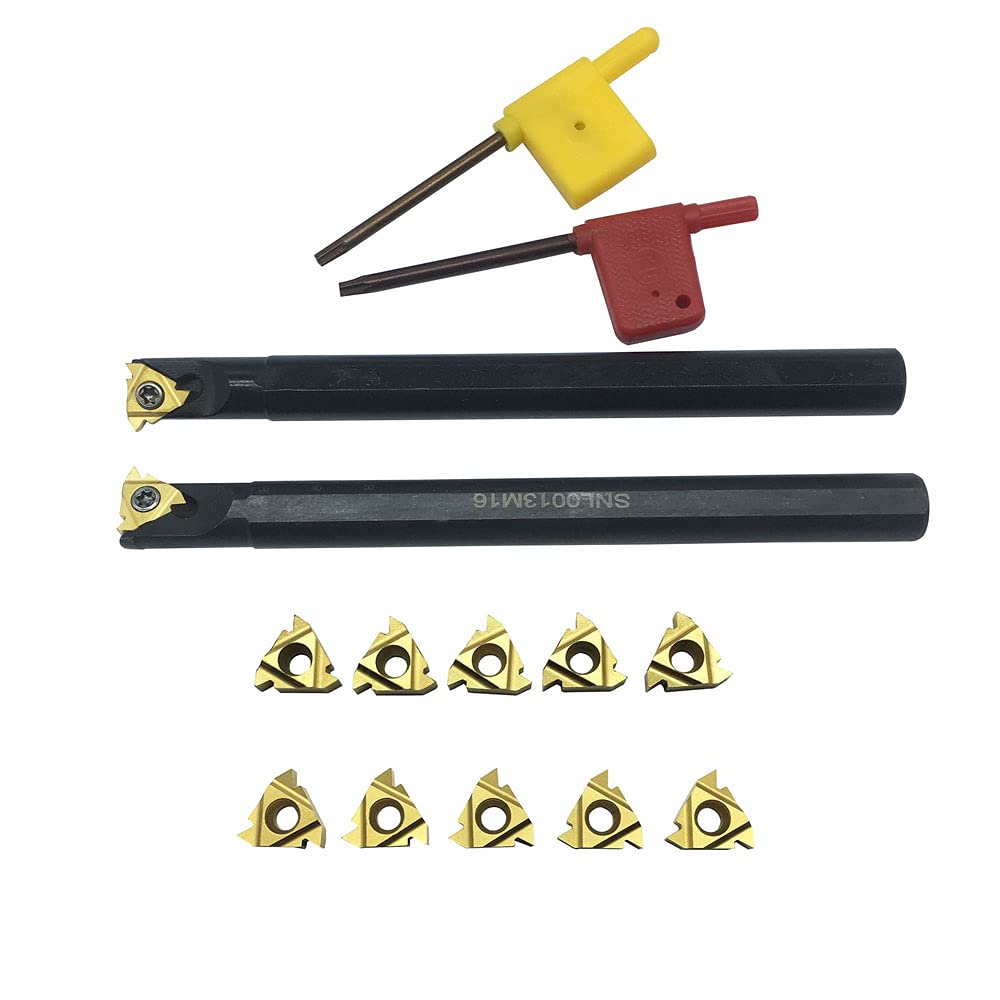 Threading Carbide Inserts 16IR 16ER AG60 with Threading Tool Holder for Steel
