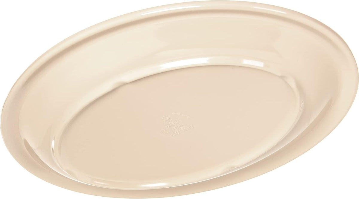 Kingline Oval Platter, Heavy Duty Melamine Dish for Serving, 12" x 9", 12 Count, Tan