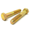 (10 Pieces) 1/2-13x3 Grade 8 Hex Head Cap Screws Bolts UNC Coarse Partial Threads Zinc Yellow