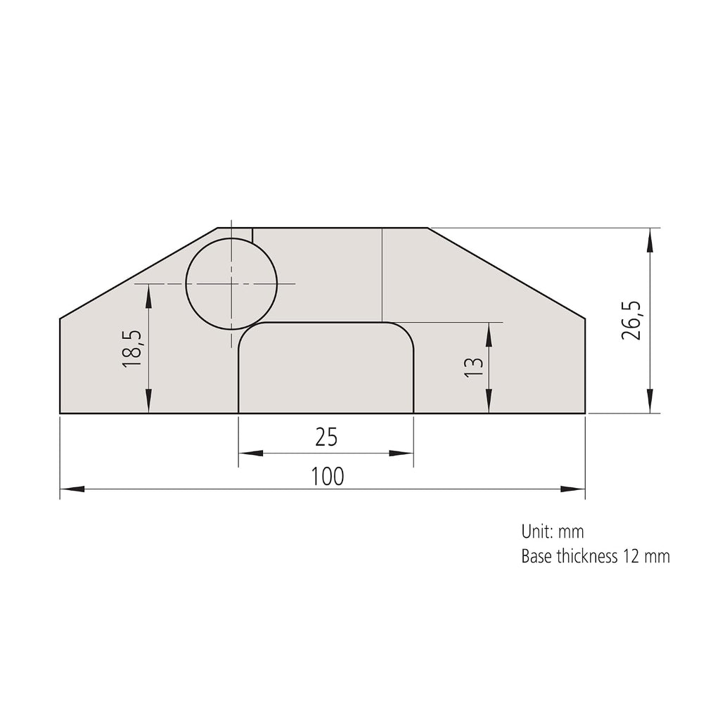 Mitutoyo 050083-10 Depth Base Attachment, 75 mm