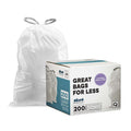 White Drawstring Lavender and Soft Vanilla Scented Garbage Can Liners │ Compatible with Code Q (200 Count) │ 13-17